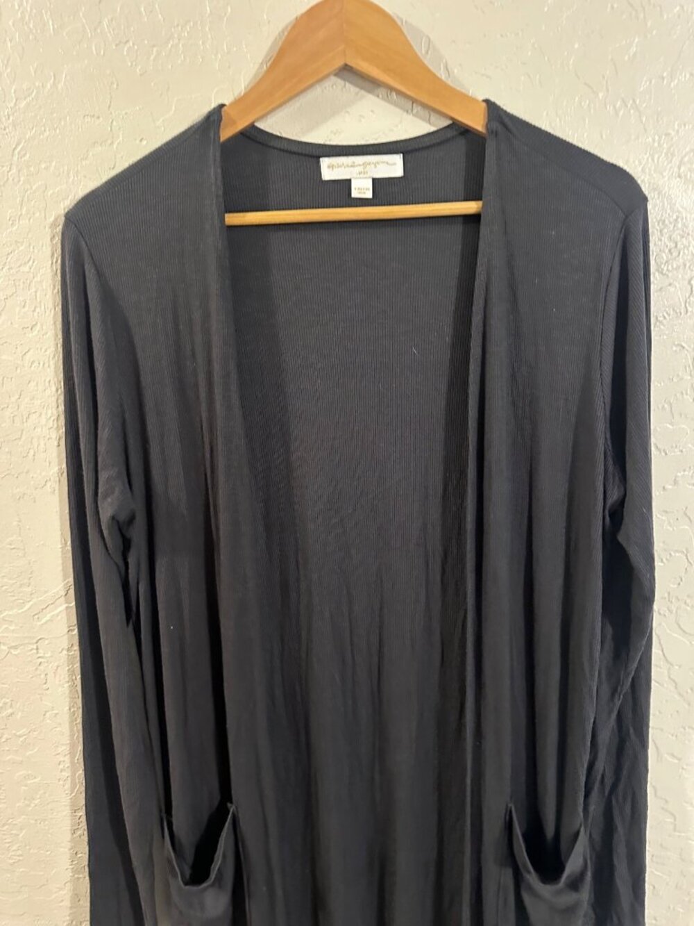 Spiritual Gangster Long Ribbed Buttery Soft Open Fall Duster Cardigan Sweater - Picture 5 of 9
